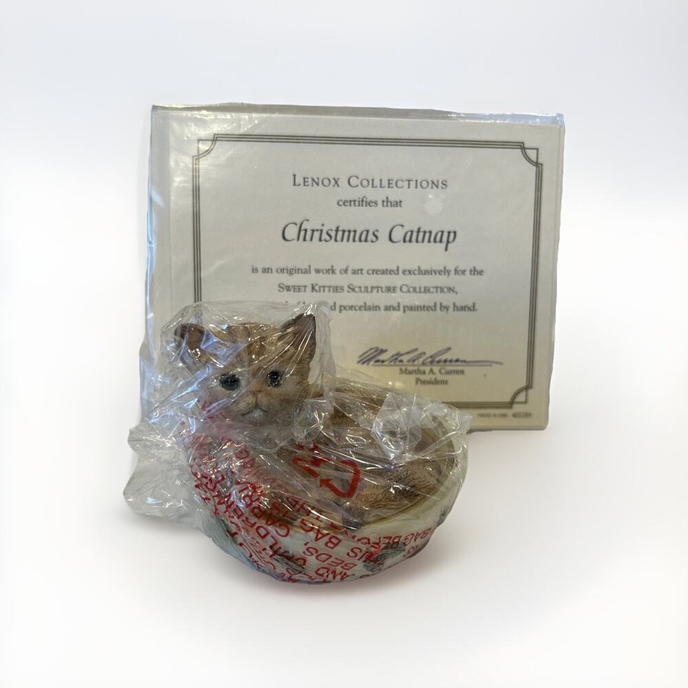 LENOX" Christmas Catnap " Figurine Brand New in Box